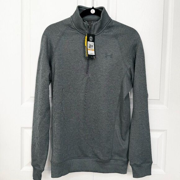 Men Under Armour Storm SweaterFleece Quarter Zip Sweatshirt Dark Gray Size Small - Picture 1 of 11